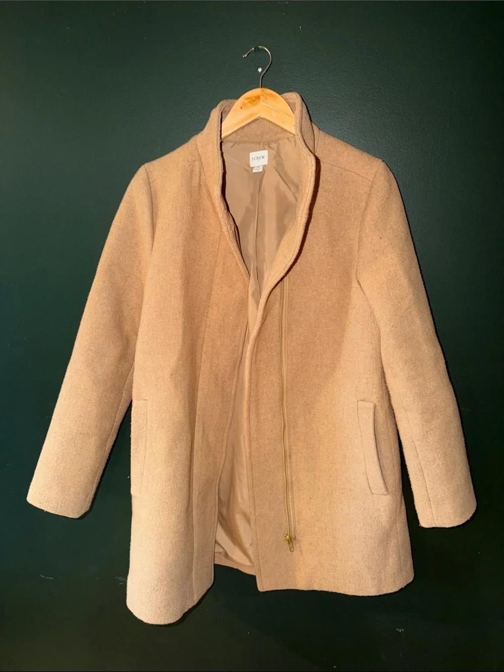 J. Crew Women's Tan Wool-Blend Pea Coat - Picture 1 of 3